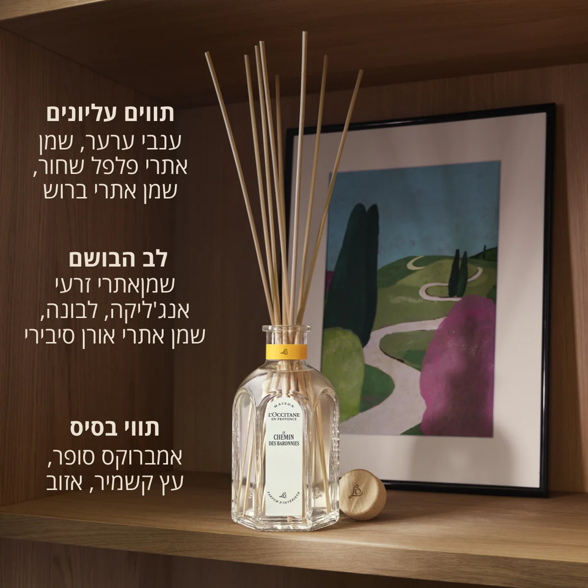 דיפיוזר לבישום הבית הדרך של הברוניות + מקלות (אריזה מפוארת) - Image 3